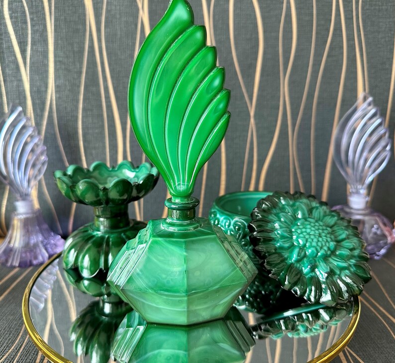 Luxurious Malachite Glass Perfume Bottle - Lightproof Container for ...