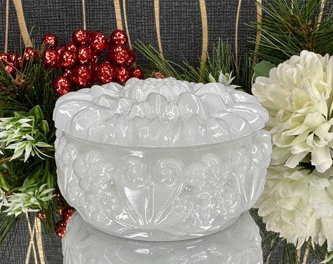 Unique Milk Glass Jewelry Box, Design by H.Hoffmann