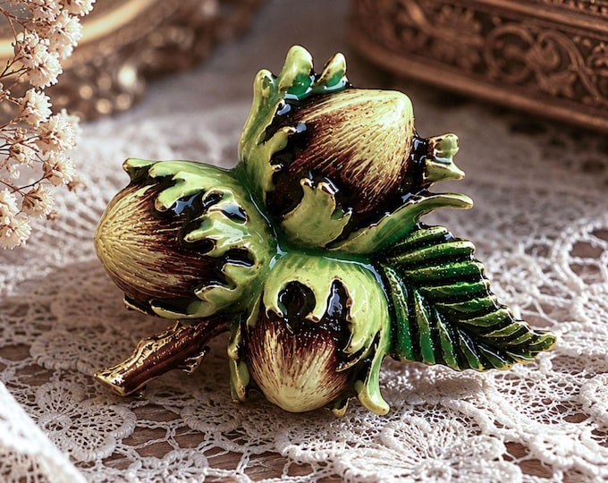 Elegant Three Nuts for Cinderella Brooch - A Charming Accessory for Any Event