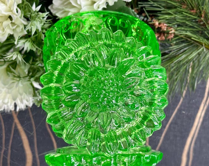 Unique Green Glass Jewelry Box, Design by H.Hoffmann