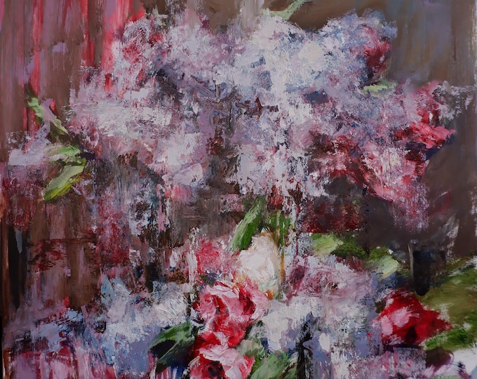 Original Oil Painting “Orgován” (Lilac) – Expressive Floral Art by Igor Navrotskyi, 2026