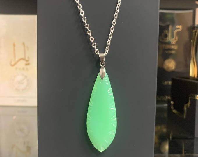 Uranium Glass Pendant Necklace
