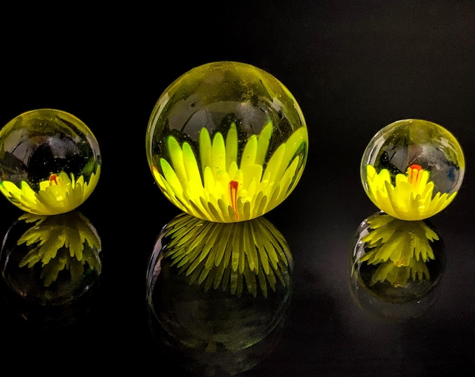 Glass Flower Orbs – Jewelry Making Components for Pendant Settings