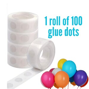 100 Glue Adhesive Dots, Glue Points on A Roll, Balloon Dots, Double Sided  Sticky Dots, Used for Craft DIY Balloons 
