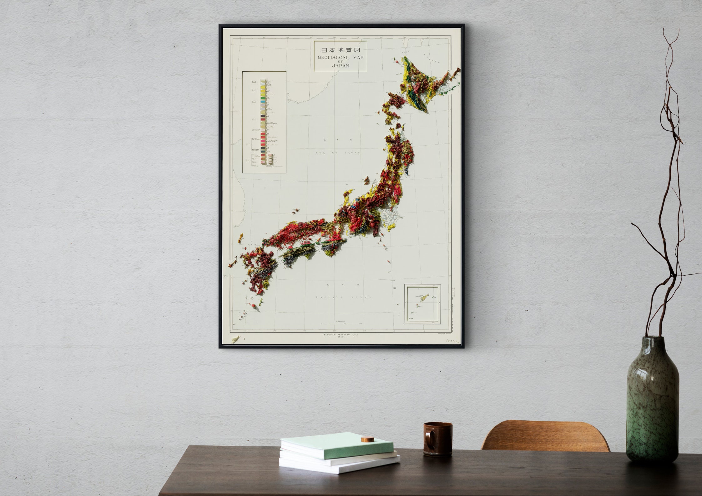 Geological Relief Map of Japan - Etsy
