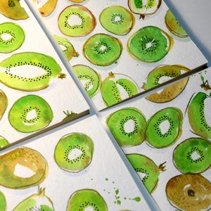 KIWI - handgemalte Grußkarte mit individuellem Schrifzug