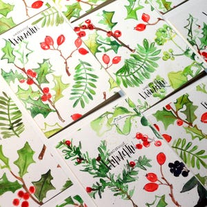 ZWEIGE - handgemalte Weihnachtskarte mit individuellem Schriftzug