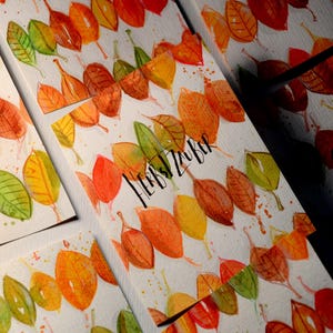 HERBSTLAUB - handgemalte Grußkarte mit individuellem Schrifzug