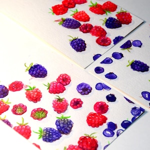 BEEREN - handgemalte Grußkarte mit individuellem Schrifzug