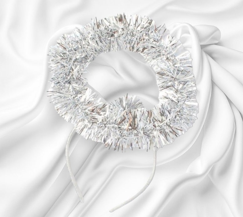 Tinsel Angel Halo Bopper Alice Hair Band Headband Christmas Etsy UK