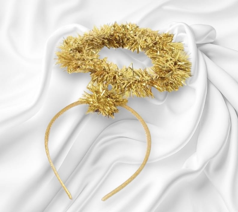 Tinsel Angel Halo Bopper Alice Hair Band Headband Christmas Etsy UK