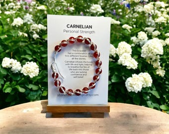 Carnelian Crystal Bracelet, Silver Wrapped Wire Bangle, Emotional Balancing