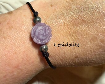 Crystal Rose Friendship Bracelet, Natural Gemstone, Fidget Bracelet