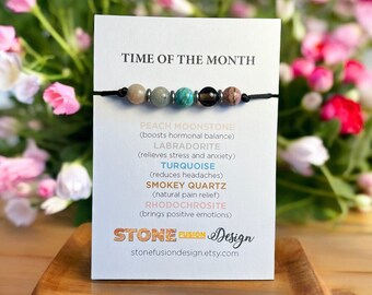 Crystal Gemstone Bracelet, Hormonal Balance, Anxiety Relief