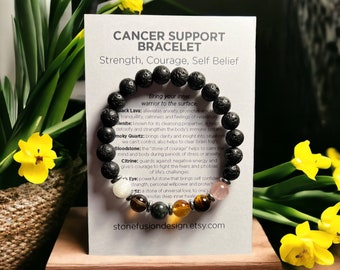 Cancer Support Black Lava Bracelet – Healing Crystal Gift
