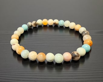 Amazonite Crystal Bracelet, Natural 6mm Gemstone Beads