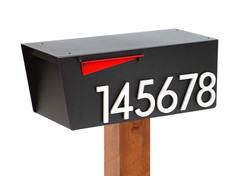 Black Mailbox, Post-Mounted Modern Design HC100 image 10
