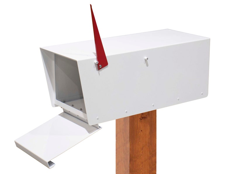 White Mailbox, Post-Mounted Modern Design HC101 immagine 3