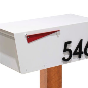 White Mailbox, Post-Mounted Modern Design #HC101