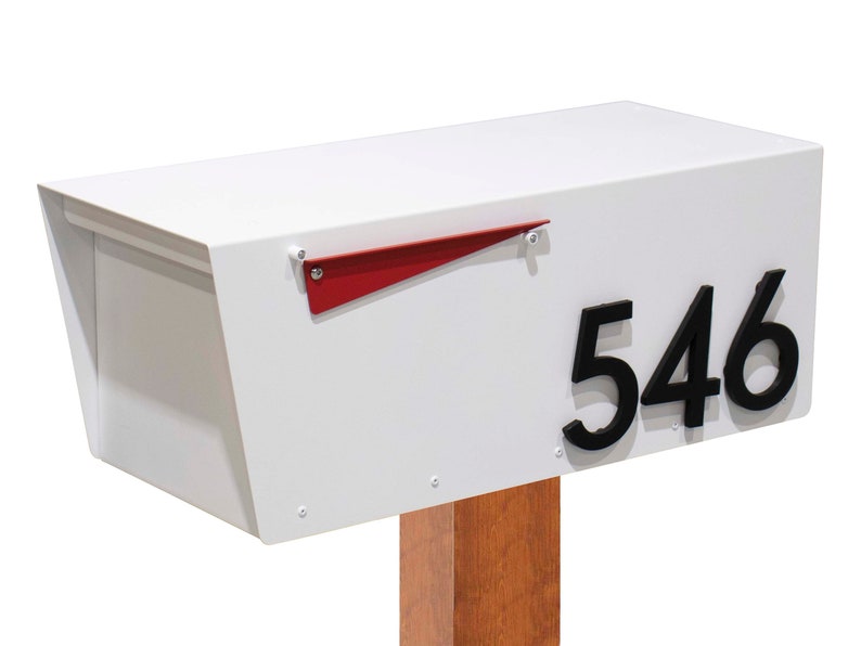 White Mailbox, Post-Mounted Modern Design HC101 immagine 1
