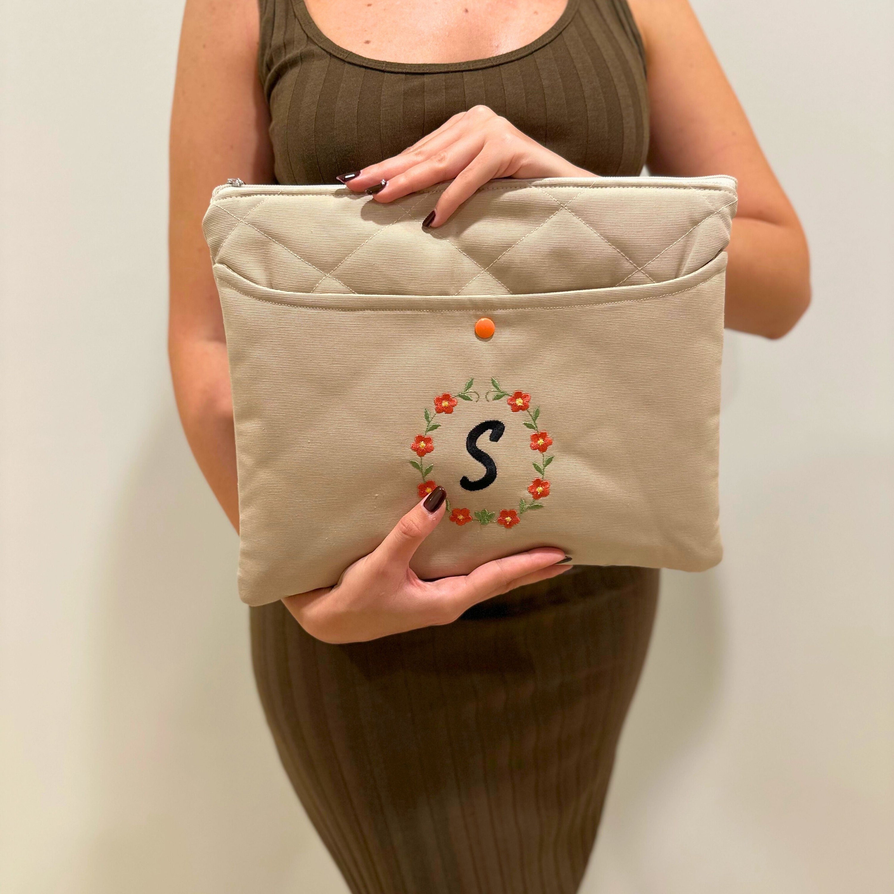 Embroidered Laptop Bag, Personalized Laptop Bag, 13 Inch MacBook Case