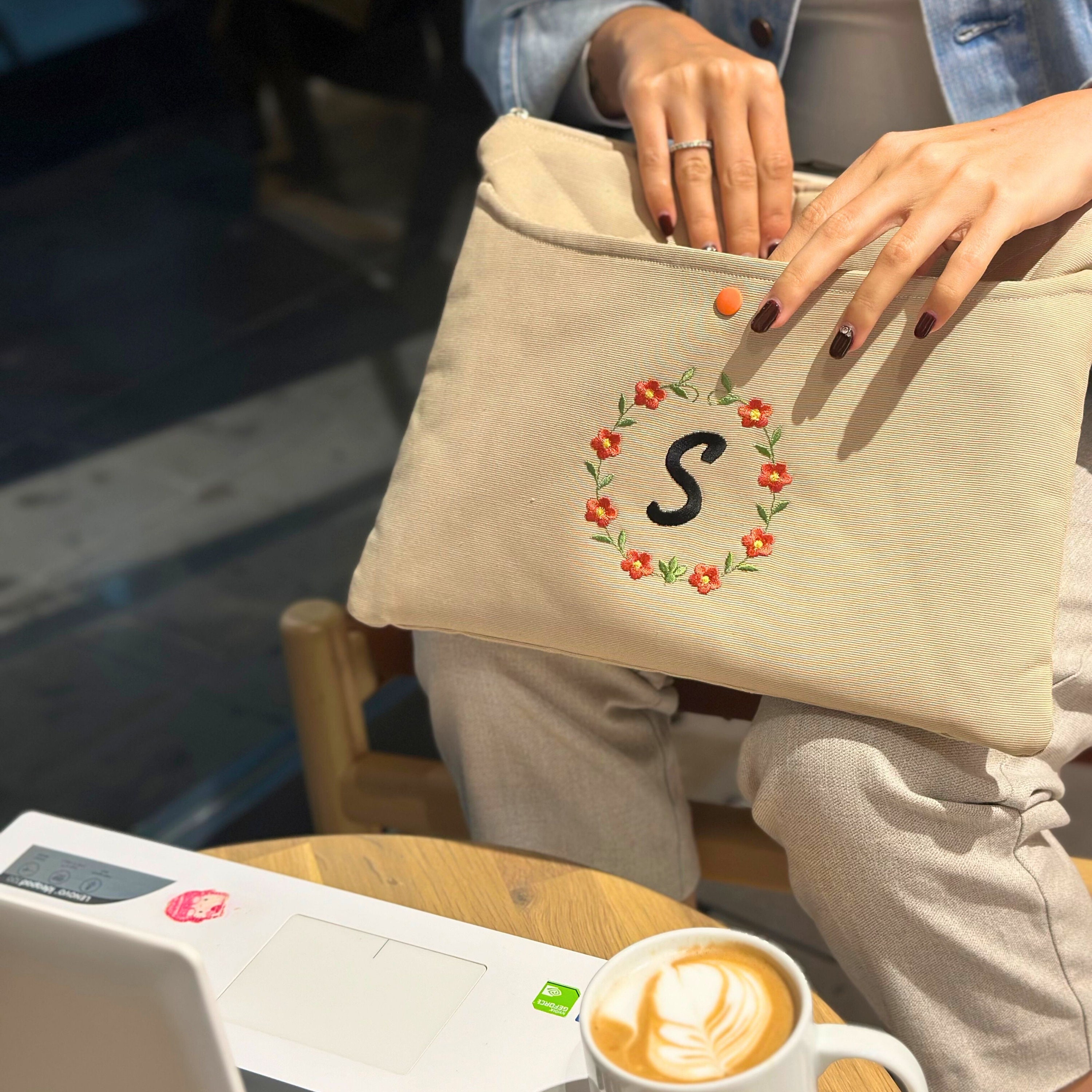 Embroidered Laptop Bag, Personalized Laptop Bag, 13 Inch MacBook Case