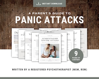 Guide des parents sur les attaques de panique guide feuille de travail sur le soulagement de l'anxiété ressources de bureau de thérapie outils d'anxiété pour adolescents thérapeute de conseil DBT CBT SEL