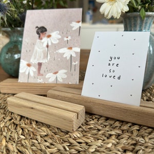 Fotohalter/Kartenhalter aus Eichenholz, Tischkartenhalter, Deko für Hochzeit, Deko Büro, Vistenkartenhalter, Postkartenhalter