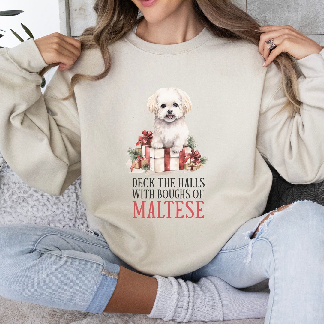 Deck the Halls With Boughs of Maltese Christmas Jumper Maltese Etsy UK
