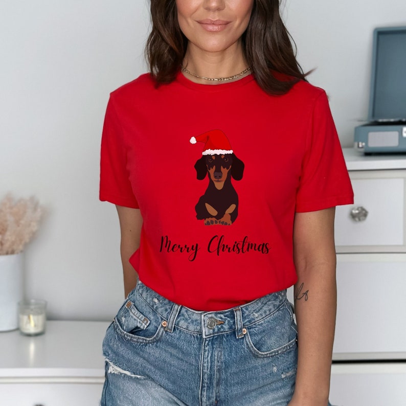 Merry Christmas Dachshund Tshirt Dachshund Lover Christmas Tee Dog