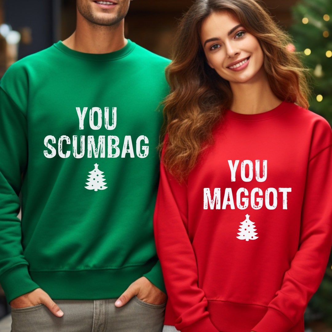 Funny Christmas Jumper for Women You Scumbag Jumper Rude Christmas