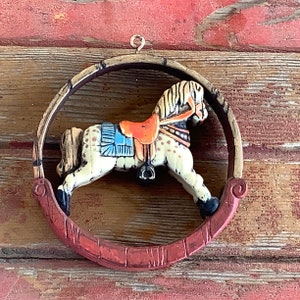 Rocking Horse Carousel 1970’S Christmas Ornament Vintage 4” Hallmark