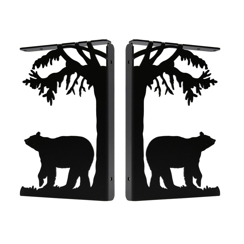 Black Bear Shelf Brackets set of 2 Etsy