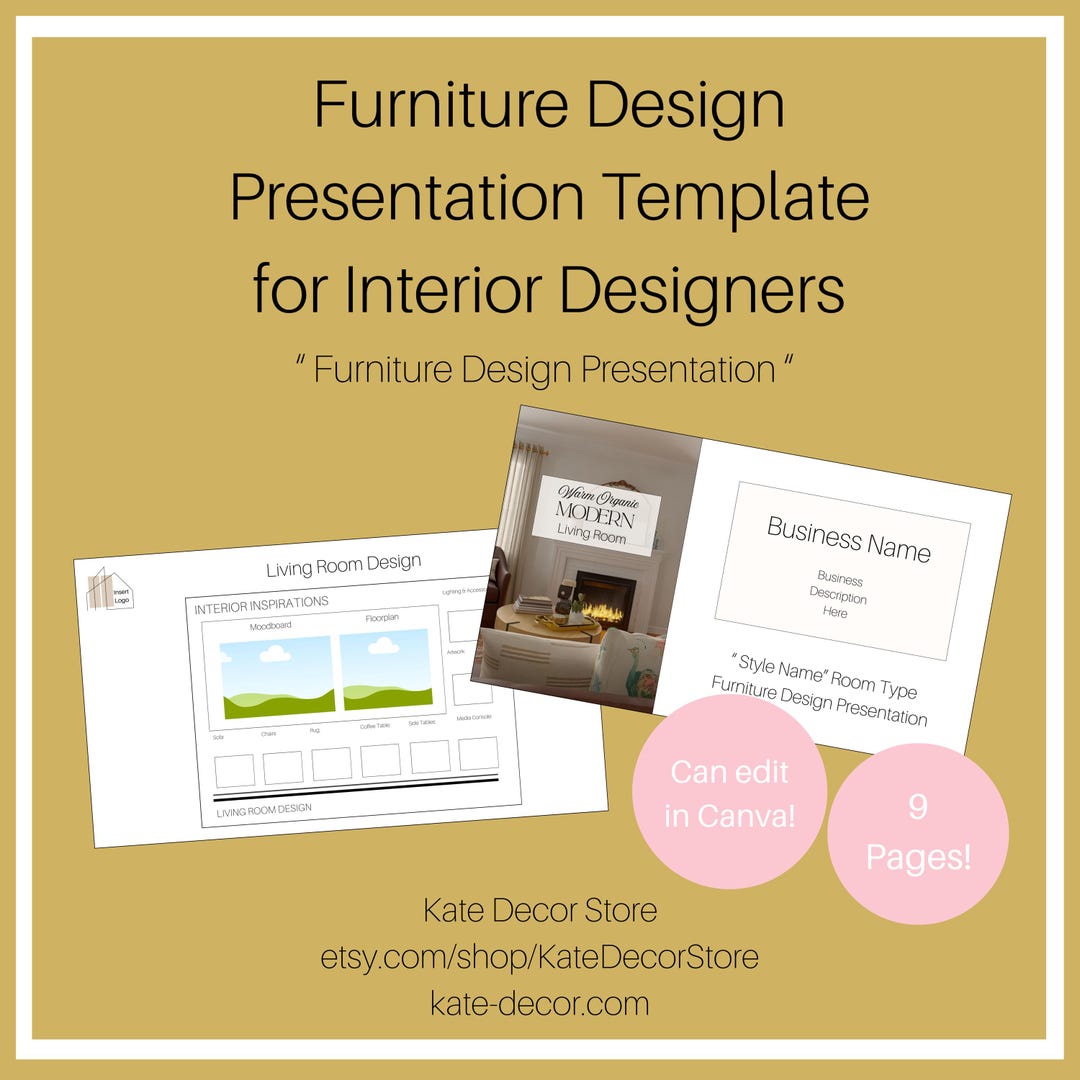Furniture Design Presentation Template - Etsy