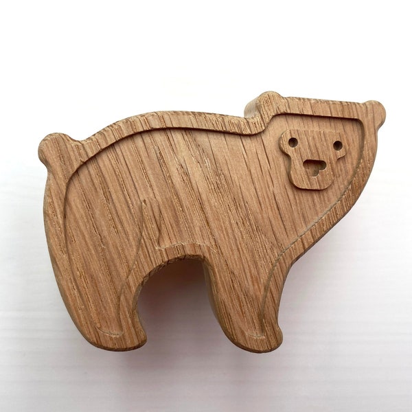 Wooden Knobs Bear for Kids Dresser Untreated Oak Handles Furniture Knob Dresser Drawer Door Drawer Pull Handle for kids room Wall Hooks