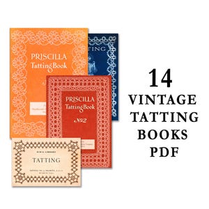 Tatting Patterns PDF, 14 Vintage Tatting Books, Shuttle Lace Designs, Digital Needlework Collection