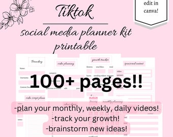 Content Planner for tiktok! Use this for your business planner! Includes tiktok tracker!