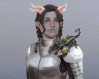Custom character commission: Digital character art, DND/Dungeons and Dragons OC, fantasy portrait, RPG custom character