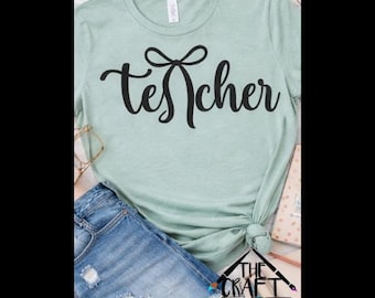 Lehrer Schleife Shirt Design | Zurück zu PNG Schule JPG (Digitaler Download)