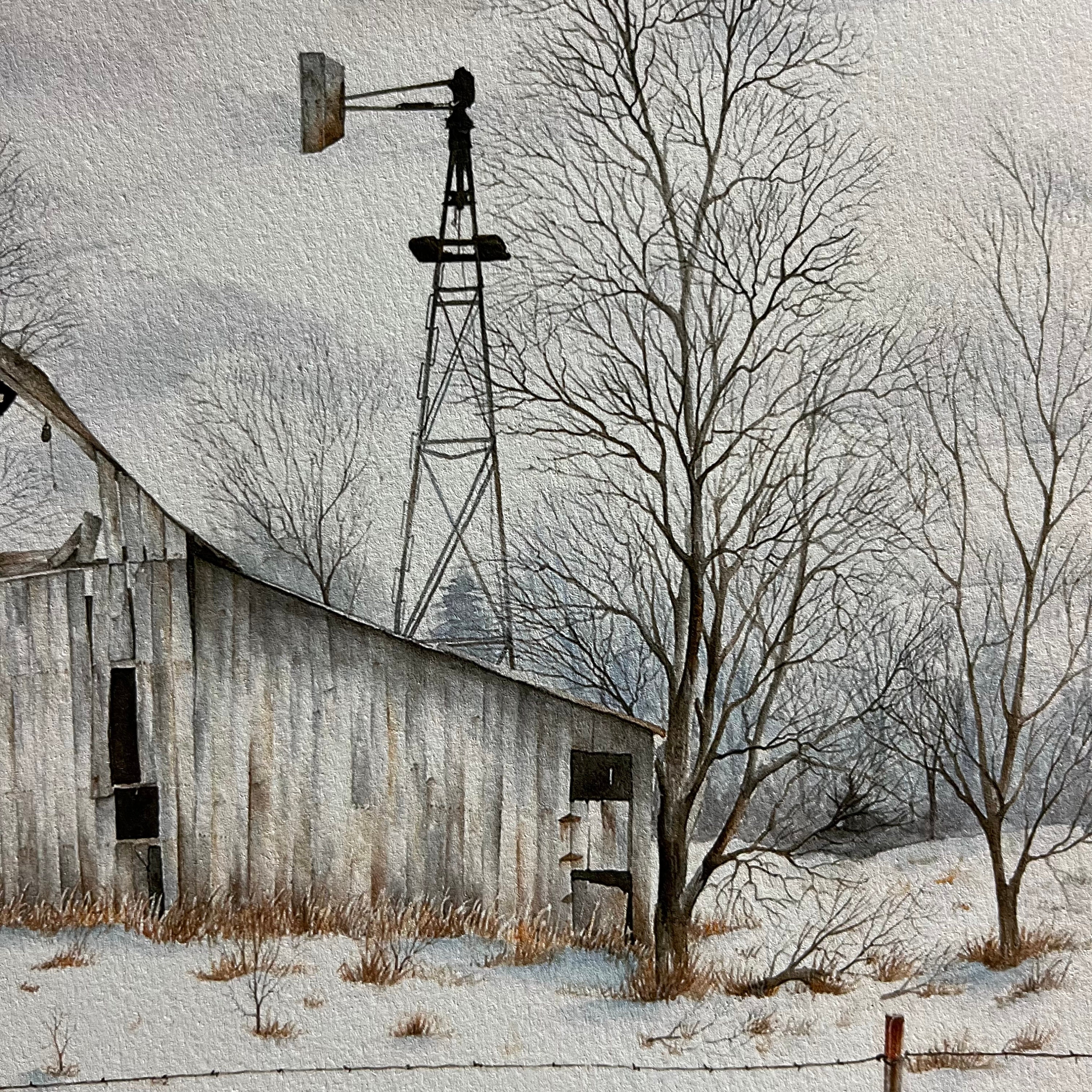 Print of Original Watercolor Painting Barn. Landscape. Farm Decor ...