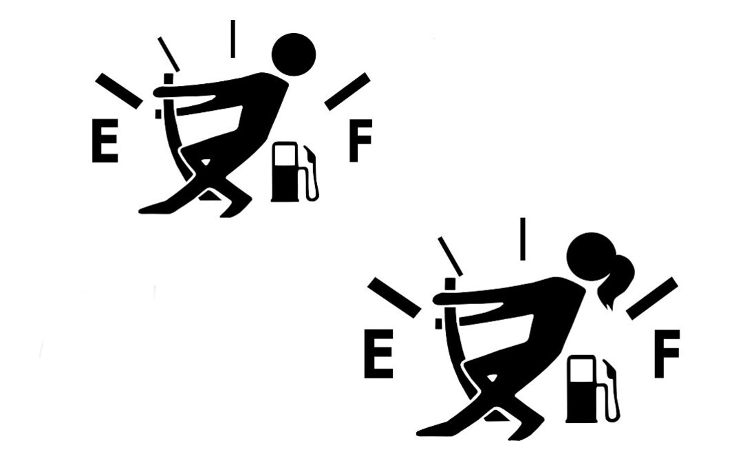 Sittin on E Empty Gas Tank Sticker Vinyl Decal Window Etsy