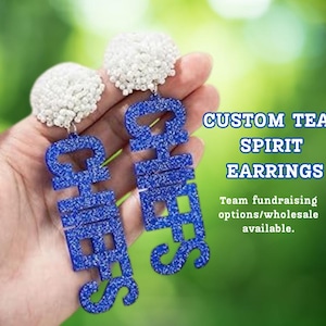 Custom Team Spirit Earrings: Personalized Acrylic Game Day Jewelry