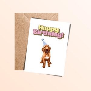 Golden Doodle Happy Birthday Greeting Card / 5x7 téléchargement numérique imprimable / For Hooman & Pet Lover