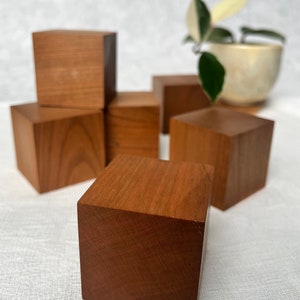 Handmade wood cube, block, minimalist decor 2&quot;
