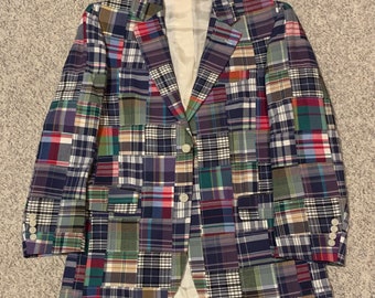 Madras patchwork sports coat, vintage early 2,000’s never worn, size 40 Regular