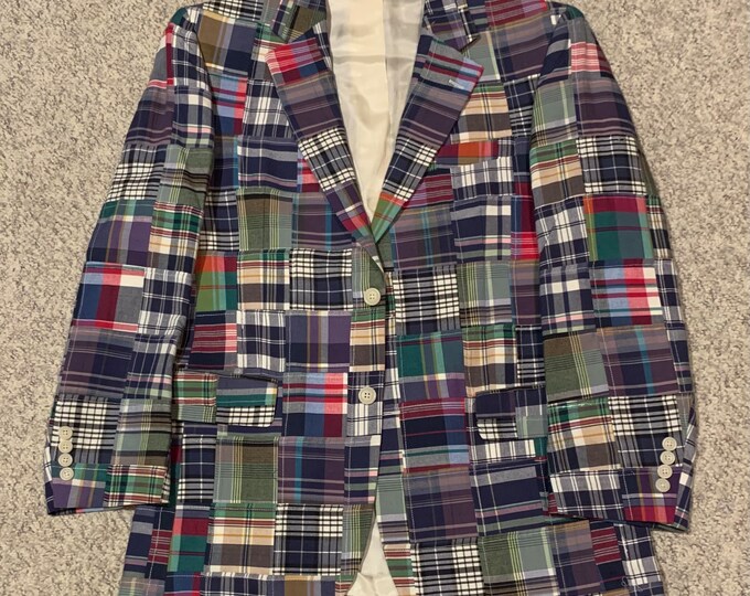 mens patchwork madras sport coat