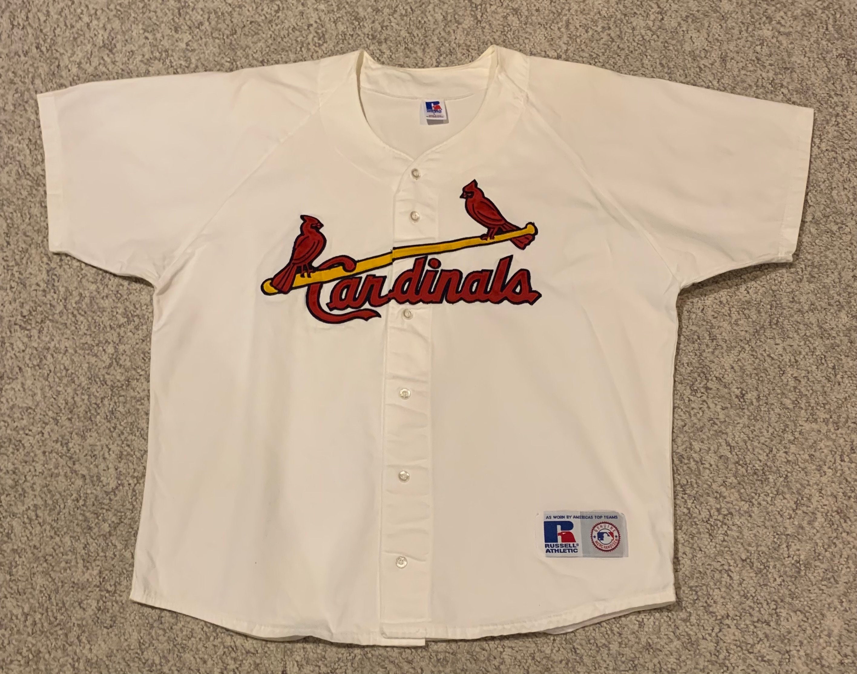 St Louis Cardinals STITCHES Long Sleeve Shirt Mens Size Large Embroidered  Logo