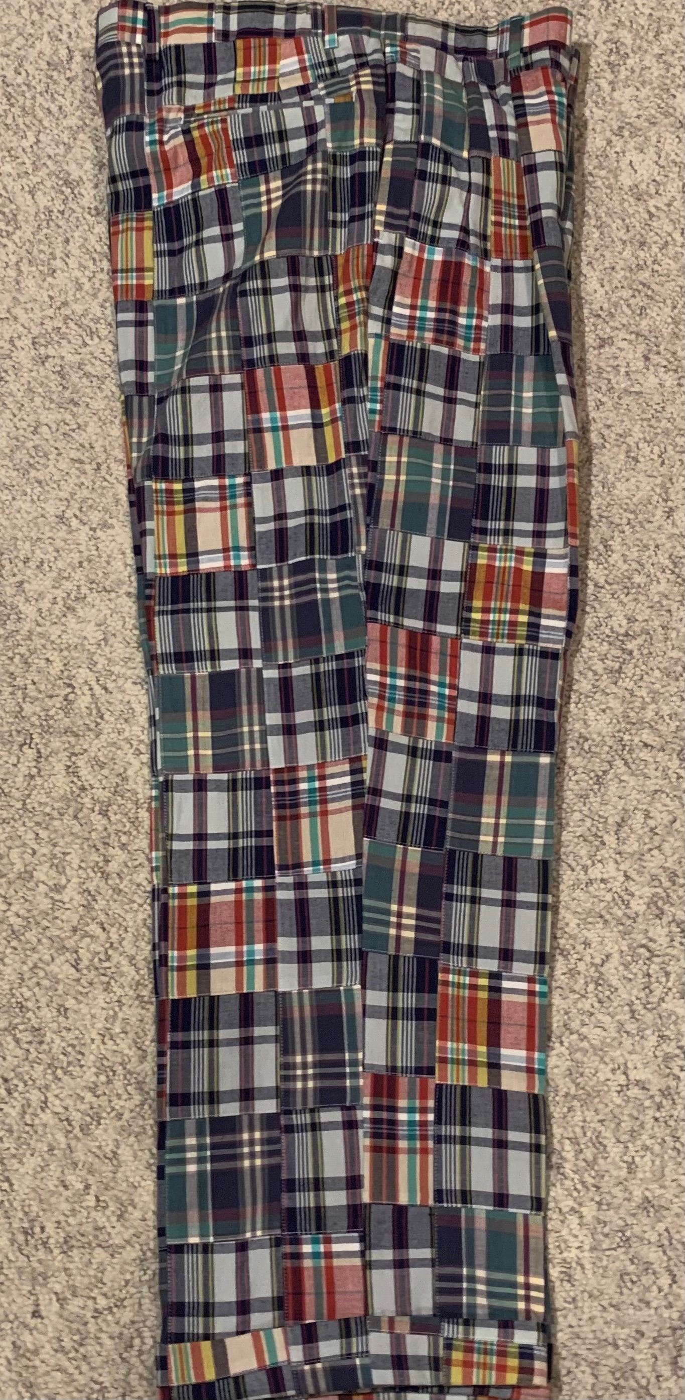 Madras patchwork men s pants vintage 2000 s gently worn size 36 waist 30 inseam