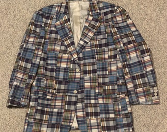 Madras patchwork sports coat, vintage early 2,000’s never worn, size 41 Regular