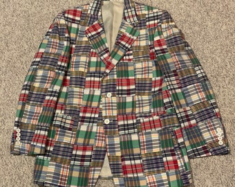 Madras patchwork sports coat, vintage early 2,000’s never worn, size 40 Regular